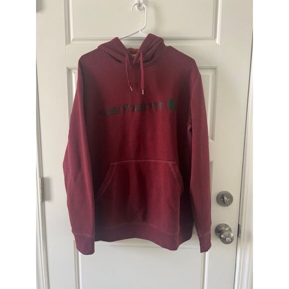 Carhartt Men Red Pullover Hoodie M - Picture 2 of 7